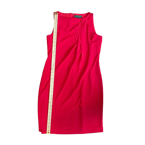 Lauren Ralph Lauren Evening Dress Red Women's Size 4 Classic Christmas Party - Picture 9 of 9